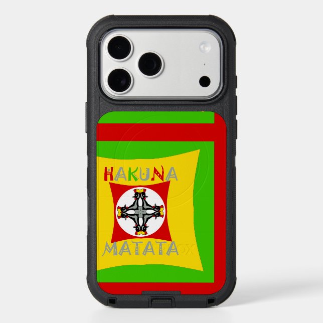 Red Gold and Green Hakuna Matata Otterbox iPhone Case (Back)