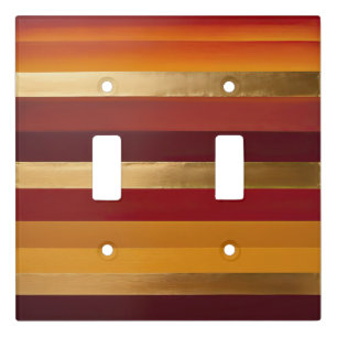 Red Gold and orange stripes Light Switch Cover