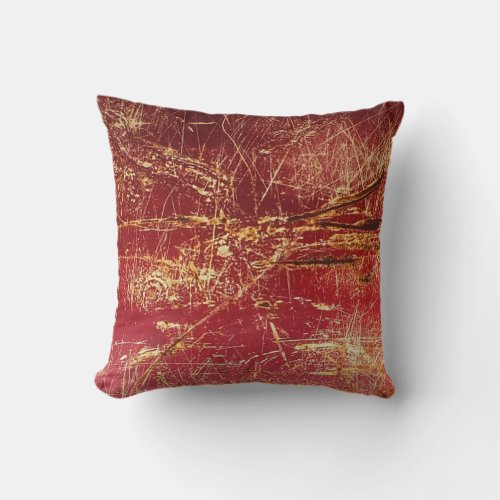 Red Gold And Rust Textured Look Pillows