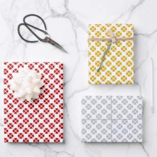 Red, gold and silver wrapping Paper. Paper Sheets