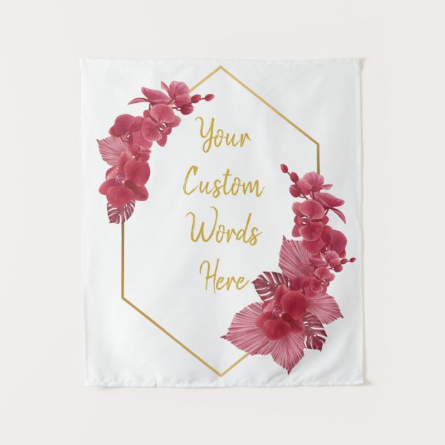 Red & Gold Anniversary Party Photo Booth Backdrop (Front)