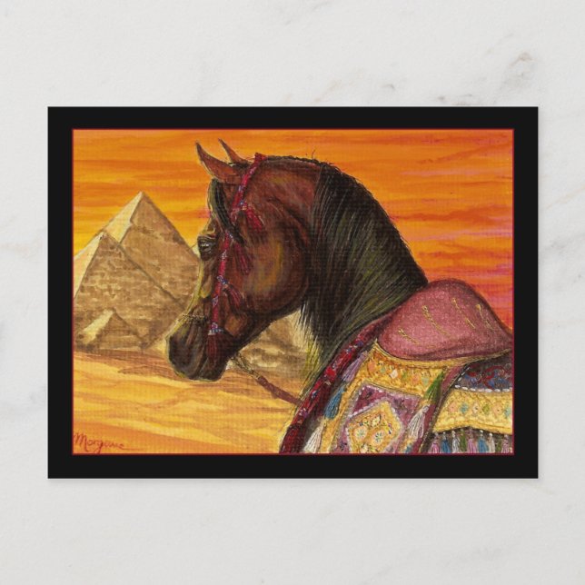 Red & Gold Arabian horse postcard (Front)