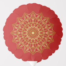 Red & Gold Arabic-inspired Party Balloon