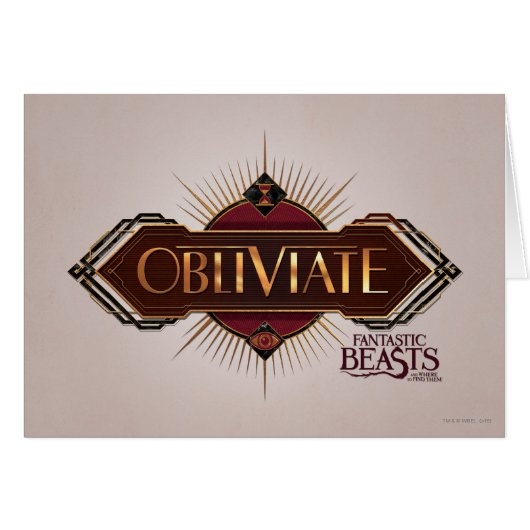 Red & Gold Art Deco Obliviate Spell Graphic Cards (Front Horizontal)