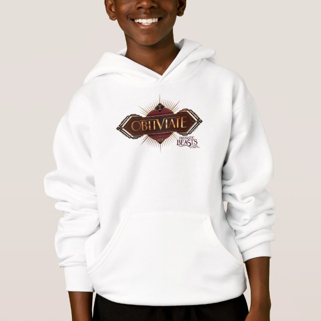 Red & Gold Art Deco Obliviate Spell Graphic Hoodie (Front)