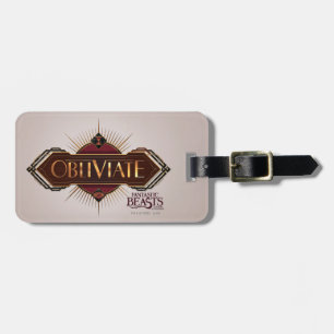 Red & Gold Art Deco Obliviate Spell Graphic Luggage Tag
