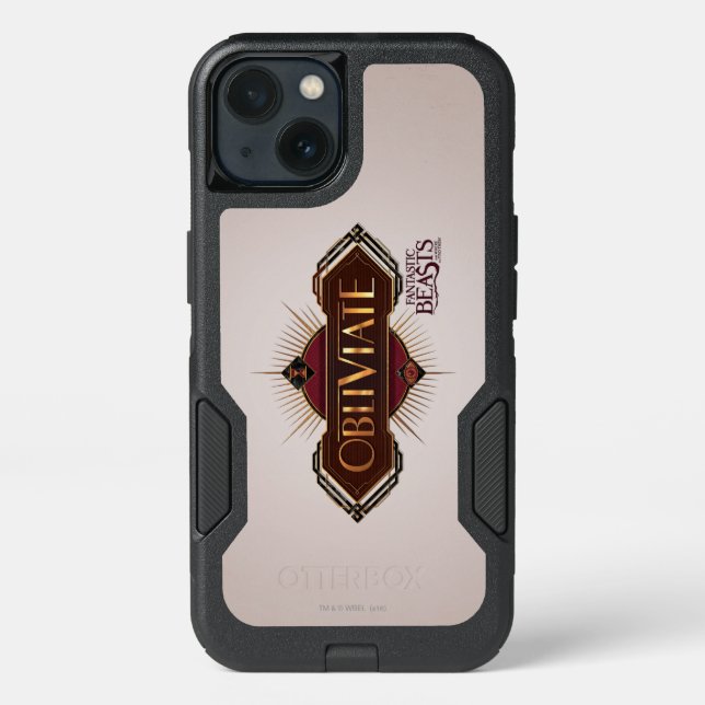 Red & Gold Art Deco Obliviate Spell Graphic Otterbox iPhone Case (Back)