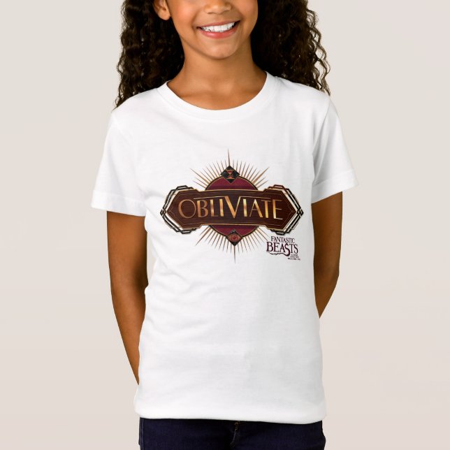 Red & Gold Art Deco Obliviate Spell Graphic T-Shirt (Front)