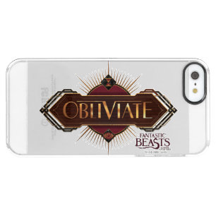 Red & Gold Art Deco Obliviate Spell Graphic Clear iPhone SE/5/5s Case