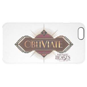 Red & Gold Art Deco Obliviate Spell Graphic Clear iPhone 6 Plus Case