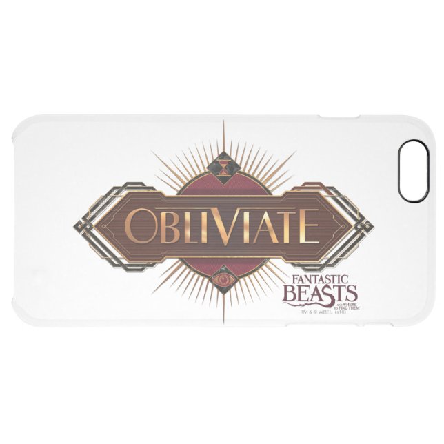 Red & Gold Art Deco Obliviate Spell Graphic Uncommon iPhone Case (Back Horizontal)