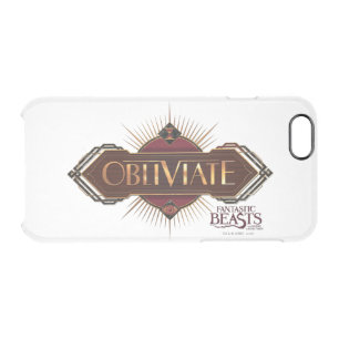 Red & Gold Art Deco Obliviate Spell Graphic Clear iPhone 6/6S Case