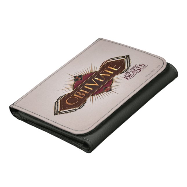 Red & Gold Art Deco Obliviate Spell Graphic Wallet (Bottom)