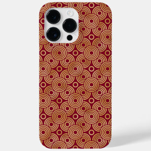 RED & GOLD ART DECO PATTERNS Case-Mate iPhone 14 PRO MAX CASE