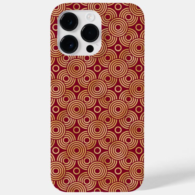 RED & GOLD ART DECO PATTERNS Case-Mate iPhone CASE (Back)