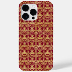 RED & GOLD ART DECO PATTERNS Case-Mate iPhone 14 PRO MAX CASE