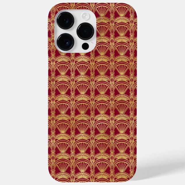 RED & GOLD ART DECO PATTERNS Case-Mate iPhone CASE (Back)