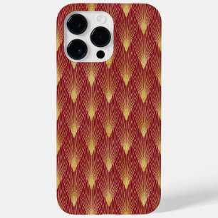 RED & GOLD ART DECO PATTERNS Case-Mate iPhone 14 PRO MAX CASE