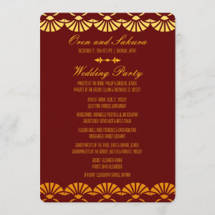 Red & Gold Art Deco Style Wedding Programs