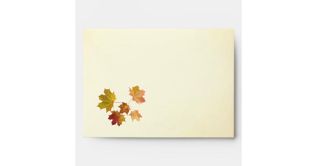 Red & gold autumnal leaves Greeting card Envelope | Zazzle