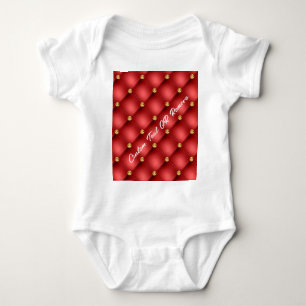 Red Gold Baby Bodysuit Personalized Text Name