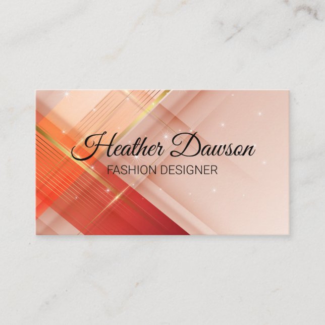 Red Gold Background | Sparkle Business Card (Front)