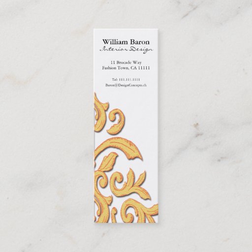 Customizable Red &amp; Gold Baroque Damask Elegant Profile Card Business Card Template