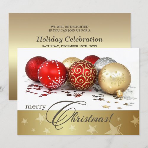 Christmas Bauble Design Christmas Party Invitation