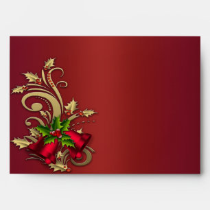 Red & Gold Bells Christmas Holiday Envelopes