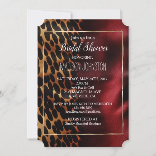 Red Gold Black Cowhide Invitation