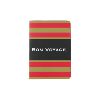Red, Gold & Black Custom Passport Holder