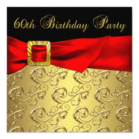 red gold black damask womans 60th birthday party