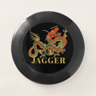 Red Gold Black Fantasy Chinese Dragon Monogram  Wham-O Frisbee