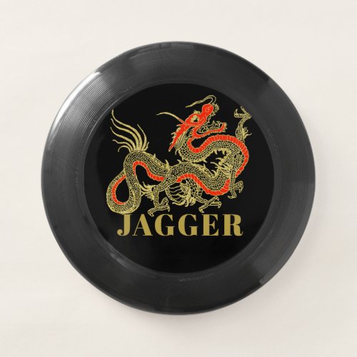 Red Gold Black Fantasy Chinese Dragon Monogram  Wham_O Frisbee