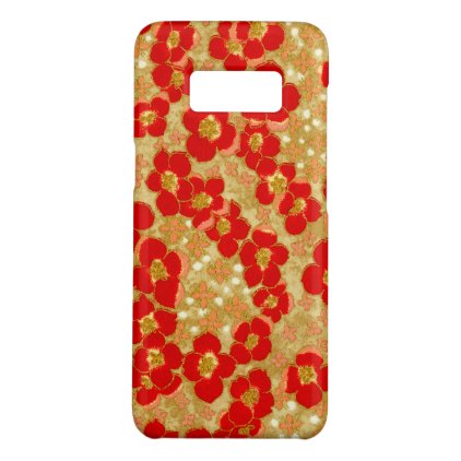 Red Gold Blossom Vintage Origami Floral Pattern Case-Mate Samsung Galaxy S8 Case