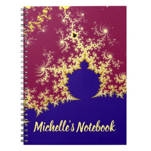 Red Gold Blue Mandelbrot Fractal Theme Notebook