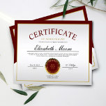 Red Gold Border Certificate of Achievement Award<br><div class="desc">Minimalist Modern Red & Gold Border Professional Certificate of Achievement Award Template.</div>