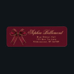 Red Gold Bow Christmas Return Address Label<br><div class="desc">Red Gold Bow Christmas Return Address label
Matching items available.</div>