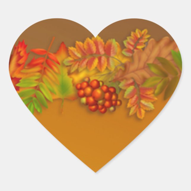 Red Gold Brown fall leaves Sticker (Front)