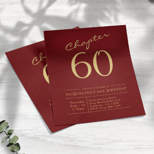 Red Gold Budget 60th Birthday Invitation Flyer