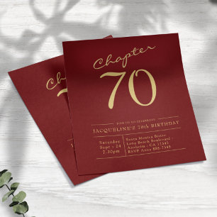 Red Gold Budget 70th Birthday Invitation Flyer