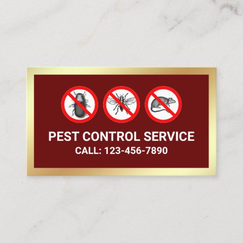 Red Gold Bugs Removal Pest Control Service Business Card