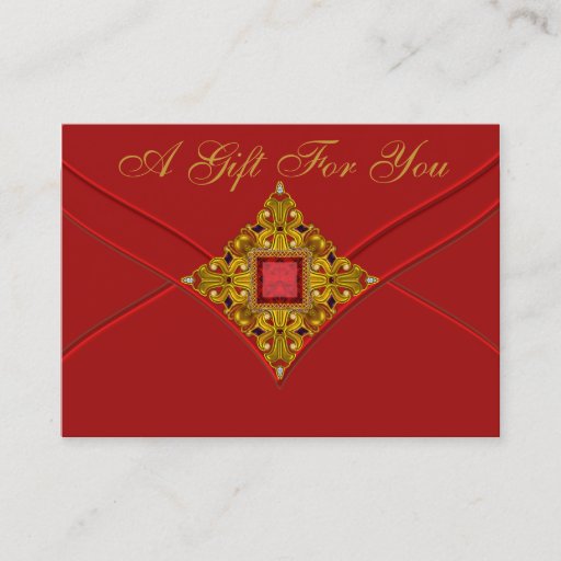 Customizable Red Gold Business Gift Certificate Cards Business Cards