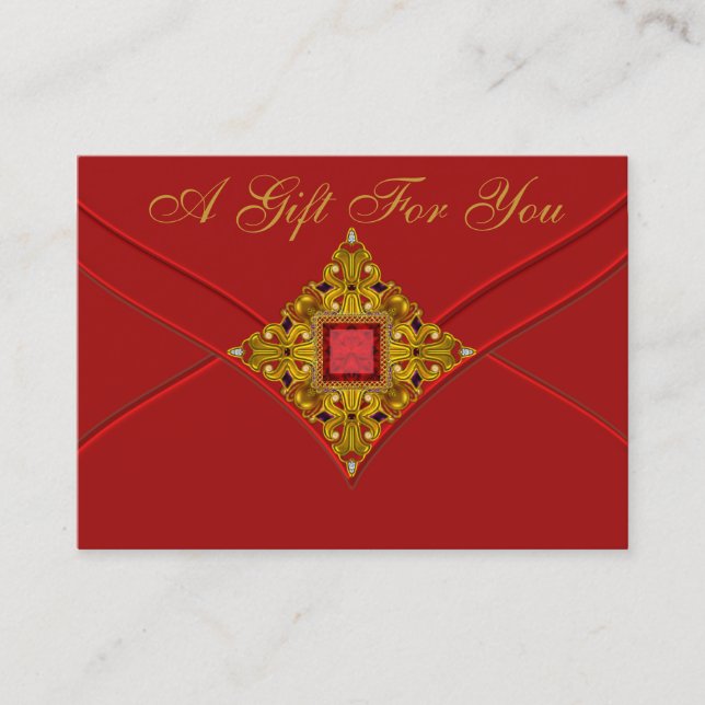 Red Gold Business Gift Certificate Cards (Front)