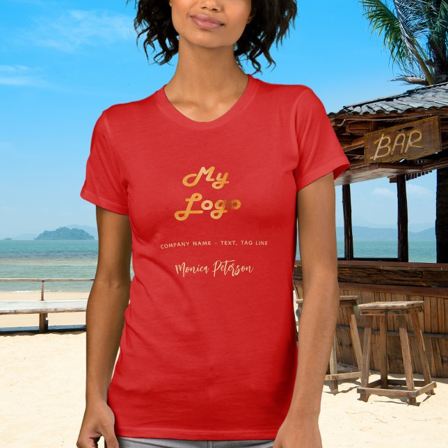 Red gold business logo name signature T-Shirt (Creator Uploaded)