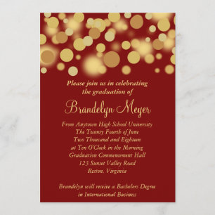 Red Gold Celebration Graduation Announcement