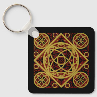 Red & Gold Celtic Design Keychain
