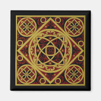 Red & Gold Celtic Design Magnet