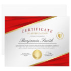 Red & Gold Certificate of Appreciation Award