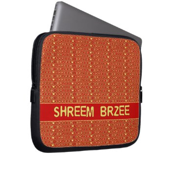 Red Gold Chant Shreem Brzee Attract Wealth Laptop Sleeve by mystic_persia at Zazzle